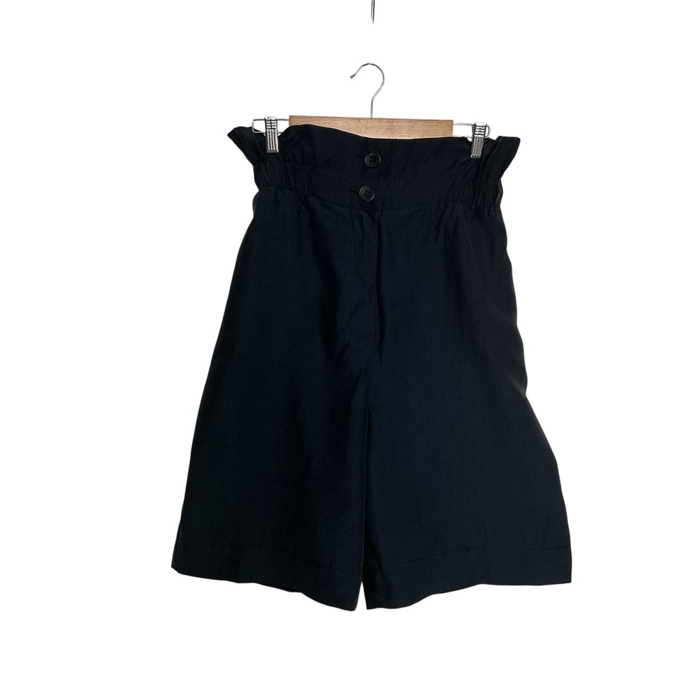 JF Lefon Size 10-12/42 Blue Paperbag‎ Waist Cuffed High Rise Bermuda Shorts NEW